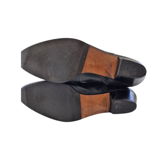 Ferragamo Boots Womens 7 B Black Italian Leather Knee High Mid Heel Quiet Luxury - Picture 9 of 10